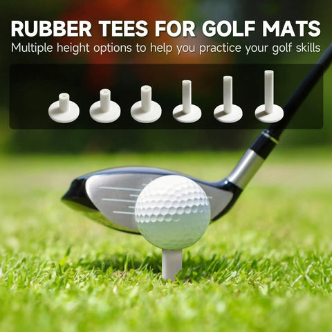 16 Piece Golf Tee Set With Rubber Stands And Bamboo Tees For Mats Tee Up At Indoor Driving Range And Golf Simulators Universal Tees
