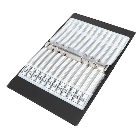 Capacitor Sample Kit For Engineers And Students, 84 Value Types With 50 Pieces Each, Total 4200 Capacitors, Ceramic Caps Book featuring labeled pages