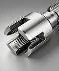 Close-up of the Four In One Pipe Wrench And Threader Kit For Pvc Pipes showing smooth, precision-cut threads for efficient plumbing.