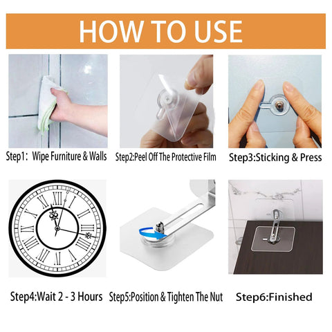 Step-by-step installation guide for Anti Tip Furniture Anchors No Drill With Strong Adhesive And L Bracket, 6 Pairs