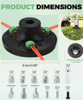 Universal Weed Eater Head With Fast Load Trimmer System No Fuss Install Includes Bolts And Nuts 12 0.095 Inch Trimmer Line Works With Echo Stihl Husqvarna Dewalt Ego Ryobi And More product dimensions