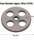 Built Like A Tank Steel Mini Lathe Spur Gear 80 Tooth with 12mm bore and 83mm outer diameter, shown from above.