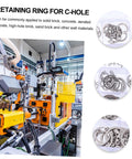 150 Piece Stainless Steel Snap Rings C Clip Retaining Ring Kit For Shafts and industrial application