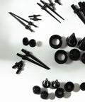Starter Pack For Ear Stretching 50 Piece Kit With 14G To 00G Acrylic Tapers And Plugs Silicone Tunnels Gauge Expanders Displayed