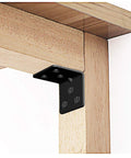Heavy Duty Black Stainless Steel Shelf Bracket Right Angle L Shape Corner Brace For Wood Shelves 16 Pack 1.5x1.2x1.2 Inches