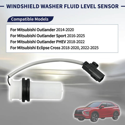 Mitsubishi Windshield Washer Fluid Level Sensor For Outlander 2014-2020, Outlander Sport 2016-2025, Outlander PHEV 2018-2022, Eclipse Cross 2018-2025 Replacement 8260A406 Plug And Play Easy Install, white sensor with connector