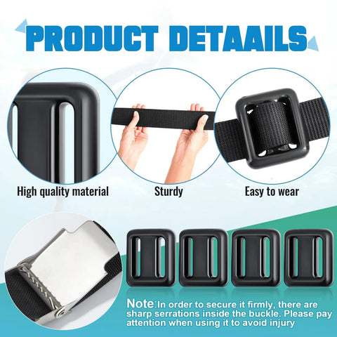 Image showing 4 Pcs 2.2 Lb Dive Weights Belt For Scuba Diving With Coated Weights Nylon Belt And Metal Quick Release Buckle details