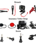 All In One Action Camera Gear Accessory Kit With Adhesive Helmet Base Mounts And Quick Attach Tripod Adapters for Hero Insta360 Osmo Action