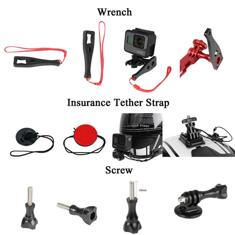 All In One Action Camera Gear Accessory Kit With Adhesive Helmet Base Mounts And Quick Attach Tripod Adapters for Hero Insta360 Osmo Action