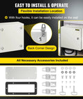 Rugged 12 By 12 By 6 Inch Steel Electrical Enclosure NEMA 4X IP66 Weatherproof Junction Box For Outdoor And Indoor Use With Mounting Plate Heavy Duty Box wall-mounted with accessories