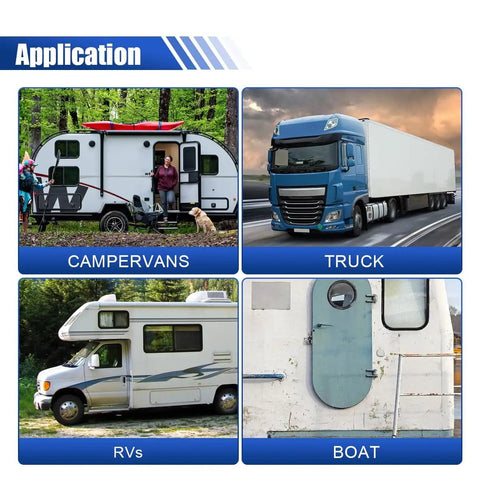 Campervans, trucks, RVs, and boats showing usage for 2 Pack RV Door Latch 4 Inch T Style Exterior Door Hold Hook And Keeper