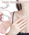 Double Lobster Claw Clasps Necklace Extender Silver 8 Piece Set in use for necklace and bracelet adjustments