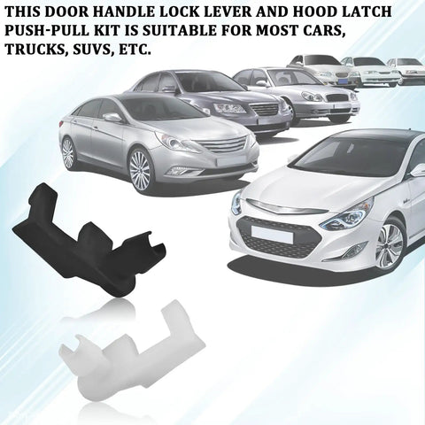 Door Lock Rod Clip Kit For Trucks And SUVs, Heavy Duty Nylon Push Clips For Door Handles And Hood Latch, left and right clips shown
