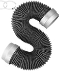 8Ft Flexible Aluminum Dryer Vent Hose 4 Inch Duct With Rubber Seal Connectors, clamps