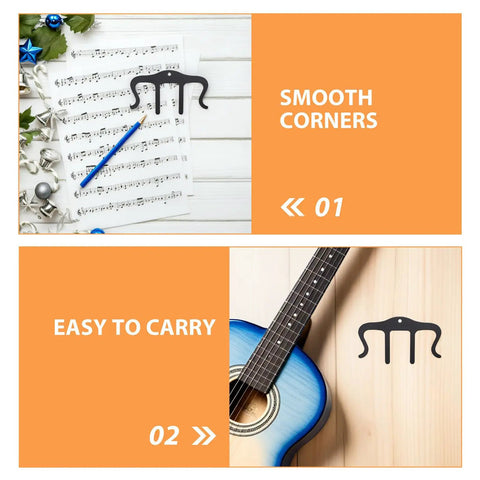 3 Pack Metal Music Sheet Clips For Piano Performance, Durable Black Page Holders, Travel Friendly Sheet Music Clip, Universal Fit For Piano, Band, And Gig Use, Keeps Pages Secure During Practice. black metal sheet clip on music score, smooth corners