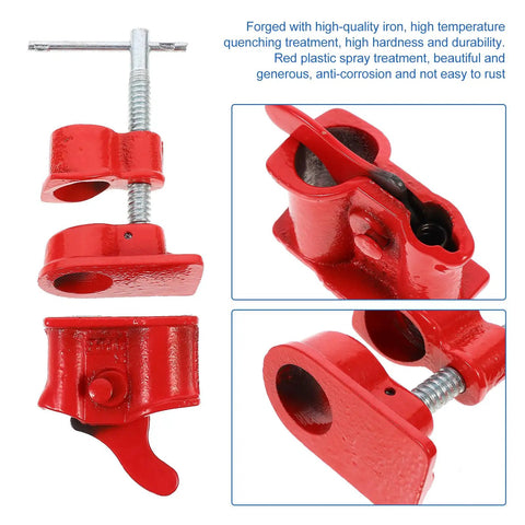 Lightweight Three Quarter Inch Carpenter Clamp With Quick Release For Woodworking And Carpentry Red Finish Gluing Clamp