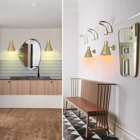Cool Battery Operated Wall Sconces Set Of Two With Flared Funnel Metal Shade 13 RGB LED Dimmable Remote Control Wall Lamps
