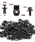 Universal Engine Splash Shield Bolts Kit 45Pcs With Push Retainer Rivet Clips For Under Cover Guard Bumper Fender Liner Easy Install