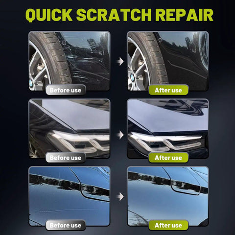 Car before and after using DIY Car Scratch Remover Kit For At Home Paint Repairs No Pro Needed, Polishing And Rubbing Compound With Applicator Pad