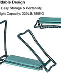 Heavy Duty Garden Kneeler And Seat With Handy Tool Bag Foldable Portable Kneeling Stool for Outdoor Gardening showing foldable design.