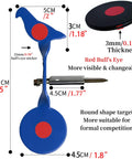 Auto Reset Steel Target For Plinking And Shooting Practice With 360 Degree Rotation Red And Black Bird Design, dimensions labeled