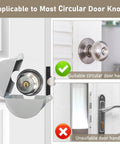 Lock Out Door Knob Device With Padlock For Round Doorknobs Keeps Them From Turning And Keyholes From Being Accessed Great For Privacy And Safety Stainless Steel Silver Finish on round door knob