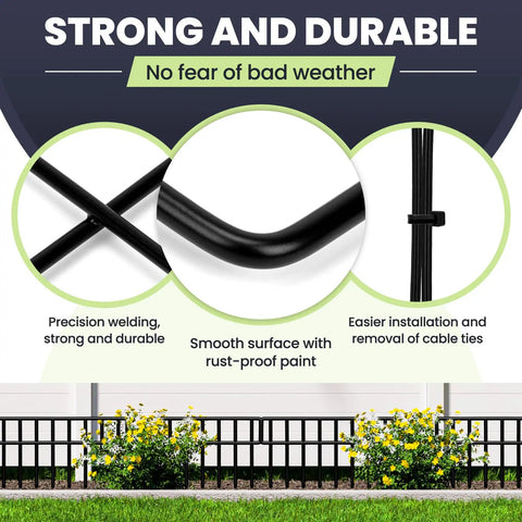 14 Pack No Dig Fence Panels 19.5 Feet Long And 13 Inch High Animal Barrier for dogs and small pets with durable design details.