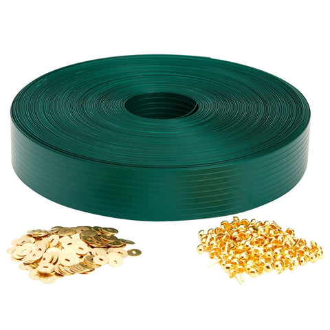 Dark Green PVC Fence Slats For Privacy 1.8 Inch By 246 Feet Privacy Fence Plastic Strips With Brass Fasteners Outdoor Fencing And Garden Cover DIY Ready Weave Installation