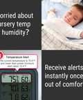 Indoor Outdoor Wireless Thermometer With 3 Sensors, 500ft Range, Multi Location Temperature And Humidity Monitor For Home, Garage, Basement, Greenhouse, And Outdoor Spaces. with nursery alert display