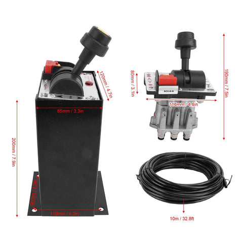 Beefed Up Dump Truck PTO Control Valve Kit With 6 Hole 4 Gear Slow Down Tipper Switch, High Strength Hydraulic System Control, Complete PTO Switch Kit With Installation Box, Air Line And Fittings For Reliable Dump Bed Operation