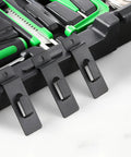 Heavy Duty Slatwall Notch Hook Set, Stainless Steel Slat Wall Hangers for tools in black toolbox, durable and rust-resistant