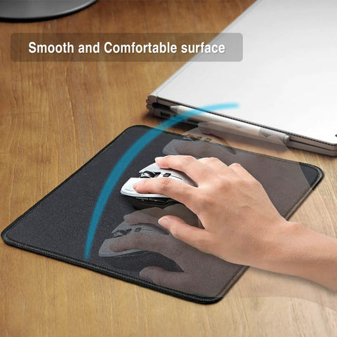 11 Pack Mouse Pads With Reinforced Stitching Edges Washable Non Slip Rubber Base 0.12 Inch Thick Smooth Surface Black