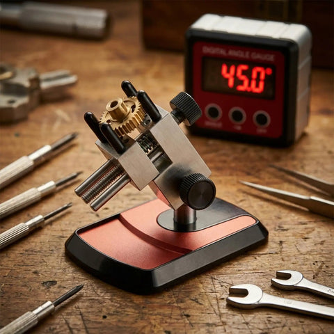 Compact Table Top Mini Vise with 360 Degree Rotatable Clamp and Integrated Parts Tray for Precision DIY Repairs Built Tough Adjustable Steel Small Vice 0.01 To 1.67 Inch Clamping Range for Hobby Models RC Dolls Jewelry Watches on workbench