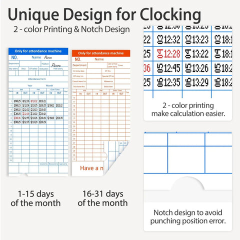 Time Clock Punch System With Passcode And Auto Align Printing 6 Punches Per Day Across 3 Shifts Easy Setup For Small Businesses includes attendance cards.