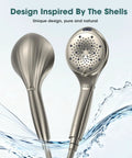 Eight Mode Handheld Shower Head With Built-In Filter For Hard Water, Removes Chlorine And Heavy Metals, Brushed Nickel Design