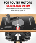 Precision Router Table Lift System With Heavy Aircraft Grade Aluminum Rock Solid Stability For 69 Millimeter Motors with knob adjustment.