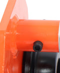 Close-up of 2 Ton Manual Push Beam Trolley with heavy-duty alloy steel, adjustable flange width, for I beam installation.
