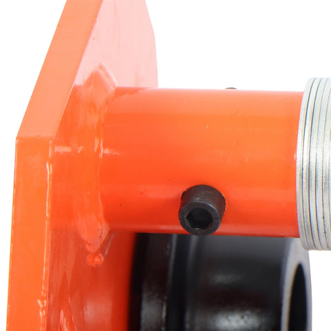 Close-up of 2 Ton Manual Push Beam Trolley with heavy-duty alloy steel, adjustable flange width, for I beam installation.