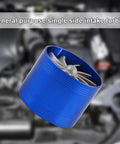 Two Point Five Inch Car Air Intake Turbonator Performance Turbine Charger Turbo Booster With Single Fan Aluminum Universal Kit For Gas Saver And Power Boost On Cars Trucks And SUVs Blue