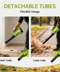 Cordless Leaf Blower 21V Power With Two 4.0Ah Batteries And Fast Charger, Six Speed Settings, used indoors and outdoors