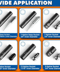 Eight Piece Lug Nut Key Kit And Spline Socket Set For Aftermarket Rims And Wheel Locks Heavy Duty sockets display