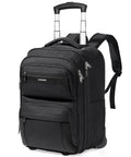 Rolling Laptop Backpack With Wheels For Travel, 17.7 Inch Carry On Wheeled Backpack For Men And Women, Durable 900D Oxford, Black