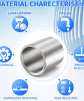 304 Stainless Steel Cast Pipe Fitting Coupling One And One Quarter Inch NPT Female To One And One Quarter Inch NPT Female Thread Adapter 3 Pack Pro Grade Heavy Duty Plumbing And Industrial Applications, threaded coupling close-up