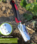 Transplanting trowel from 3 Piece Garden Tool Set With Heavy Duty Trowels And Shovels, Aluminum Blades, Non Slip Grip for planting.