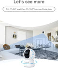 Must Have 360 Degree Pet Camera For Baby And Pets Indoor Security Camera with panoramic view in a modern living room setting.