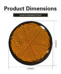 Two Pack 2 Inch Round Motorcycle Reflectors With M6 Screw Mount All Weather Ride Ready Waterproof Plastic For Rear Safety Visibility Orange Universal Fit For Cars And Mailboxes product dimensions