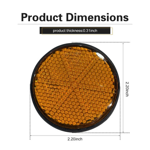 Two Pack 2 Inch Round Motorcycle Reflectors With M6 Screw Mount All Weather Ride Ready Waterproof Plastic For Rear Safety Visibility Orange Universal Fit For Cars And Mailboxes product dimensions