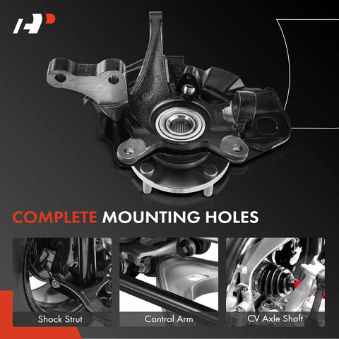 Front Right Steering Knuckle And Wheel Bearing Hub Assembly With ABS For Hyundai Elantra 2001 To 2006 2.0L view of knuckle
