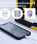 Rechargeable LED Work Light Cordless Portable 4000LM With Magnetic Base, shows charging phone with USB power bank