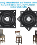 Heavy Duty 6 Inch Swivel Plate For Chairs And Bar Stools 360 Degree Spin shown with bar stool chairs 2 Pack Replacement Swivel Bases